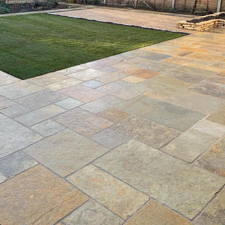 Tandur yellow limestone paving slabs