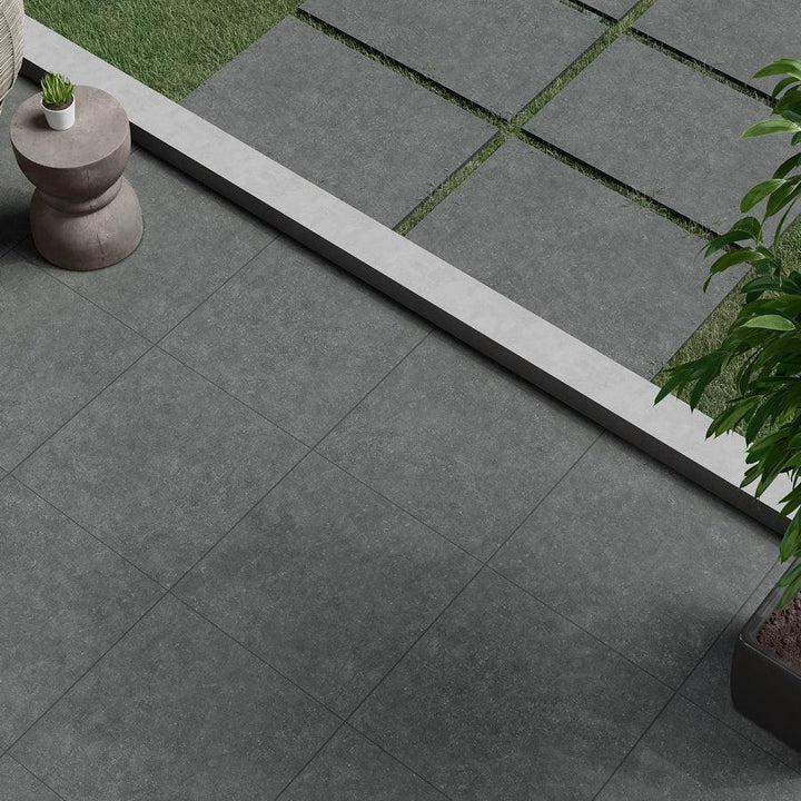 bluestone grey porcelain paving slabs