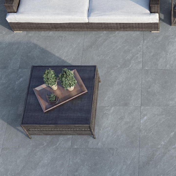 brownhill dark grey outdoor porcelain slabs