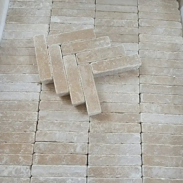 Sinai pearl limestone honed tumbled pavers