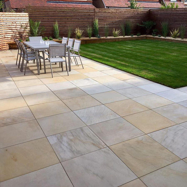 ivory smooth sandstone paving