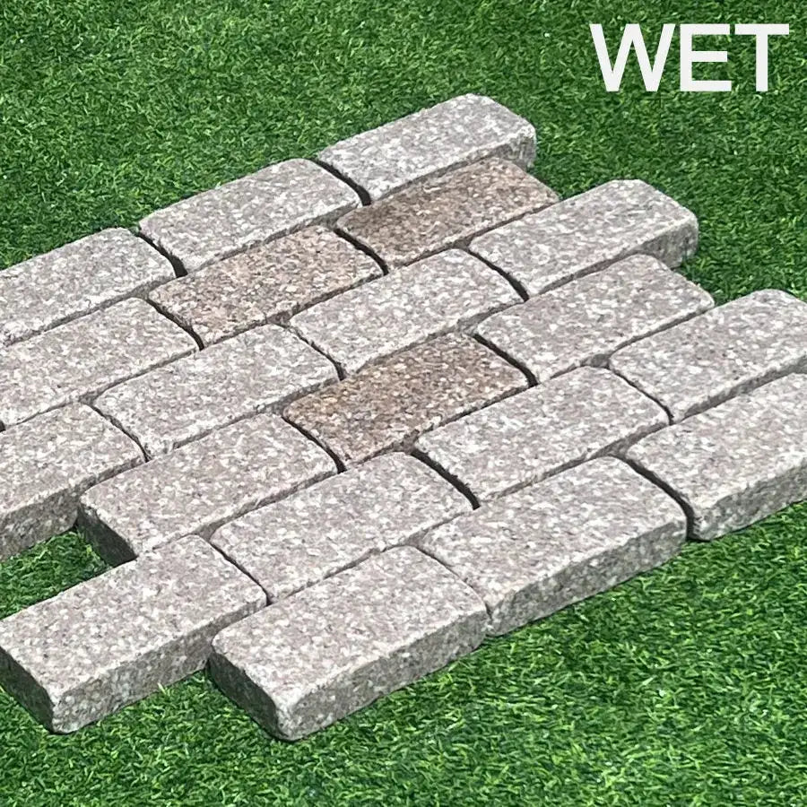 Rose Pink Sawn Granite Setts Tumbled 200x100x50mm – paving-slabs-ie