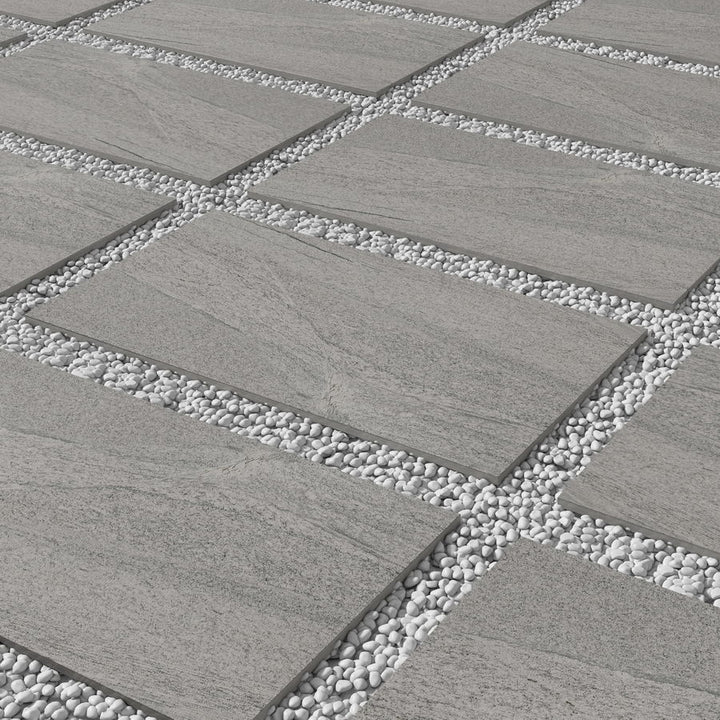 rock grey porcelain paving tiles 1200 x 600