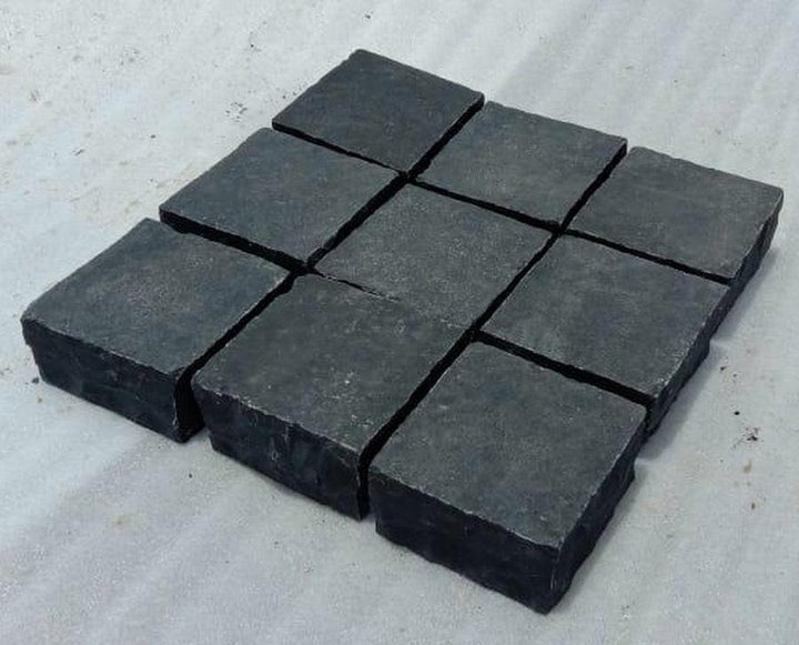 Kadapha Black Limestone Setts & Cobbles 100x100x50 £47.79/m2 - Paving Slabs UK