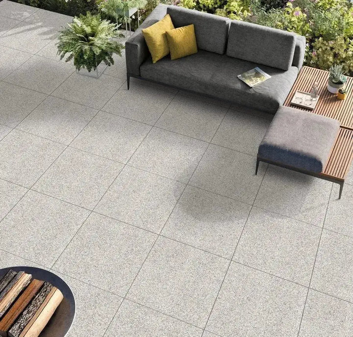 silver grey granite effect porcelain slabs